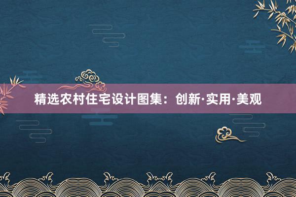 精选农村住宅设计图集：创新·实用·美观